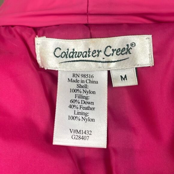 Coldwater Creek Down Feather Fill Quilted Puffer Vest M Pink - Picture 6 of 10